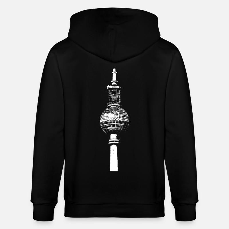 Fernsehturm Berlin Alex - Stanley/Stella Unisex Bio-Kapuzenjacke CULTIVATOR  - Schwarz