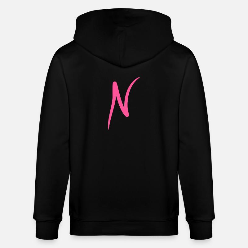 Buchstabe N Anfangsbuchstabe Modern - Stanley/Stella Unisex Bio-Kapuzenjacke CULTIVATOR  - Schwarz