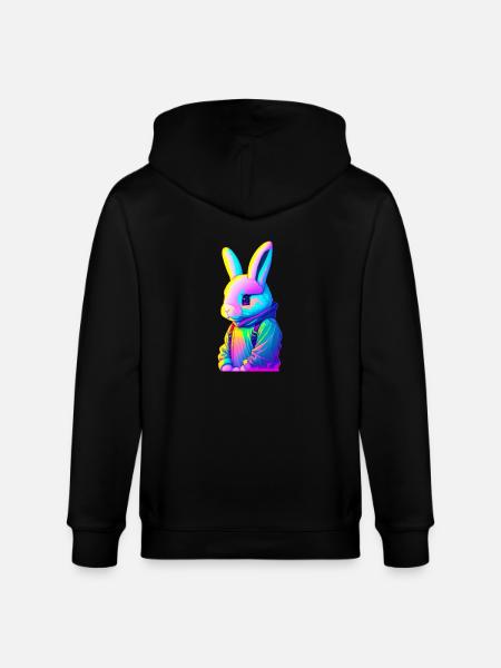 Rabbit Urban Style - Stanley/Stella CULTIVATOR Unisex Organic Hooded Jacket - black