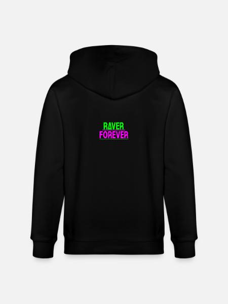 Raver forever - Stanley/Stella CULTIVATOR  Unisex Organic Hooded Jacket - black