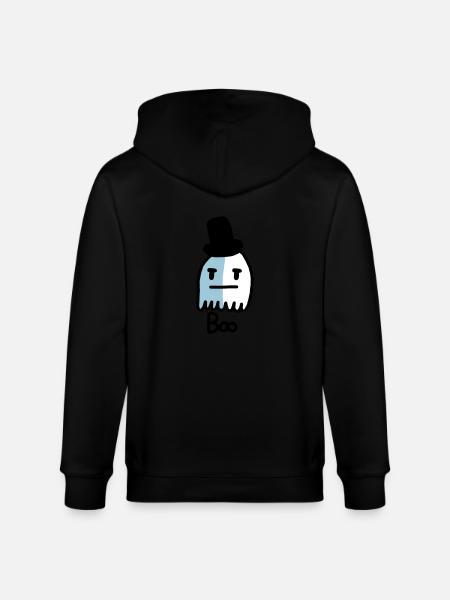 cute ghost - Stanley/Stella CULTIVATOR  Unisex Organic Hooded Jacket - black
