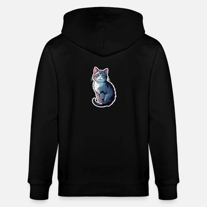 Cute cat - Stanley/Stella Unisex Bio-Kapuzenjacke CULTIVATOR  - Schwarz