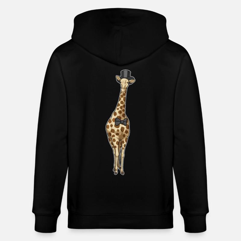 Mariage Giraffe Groom Bow - Veste à capuche bio CULTIVATOR Stanley/Stella Unisexe - noir