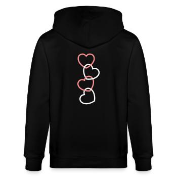Quatre cœurs sur une chaîne - Veste à capuche bio CULTIVATOR Stanley/Stella Unisexe - noir - Dos - Anna (173cm)
