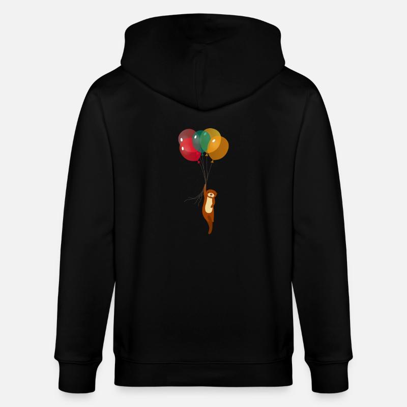 Otter With Balloons - Veste à capuche bio CULTIVATOR Stanley/Stella Unisexe - noir