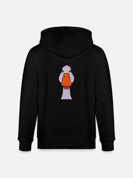 Sweet goose from the front - Stanley/Stella CULTIVATOR  Unisex Organic Hooded Jacket - black