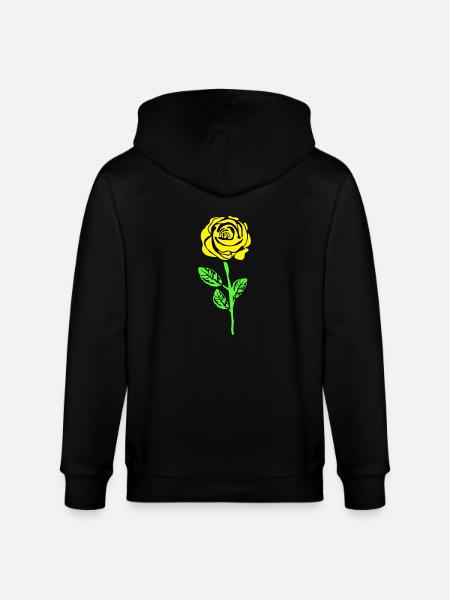 Yellow Rose - Stanley/Stella CULTIVATOR  Unisex Organic Hooded Jacket - black