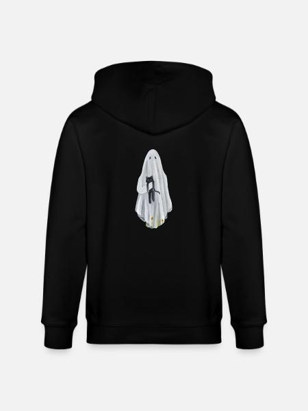 Geist mit Katze - Stanley/Stella Unisex Bio-Kapuzenjacke CULTIVATOR - Schwarz