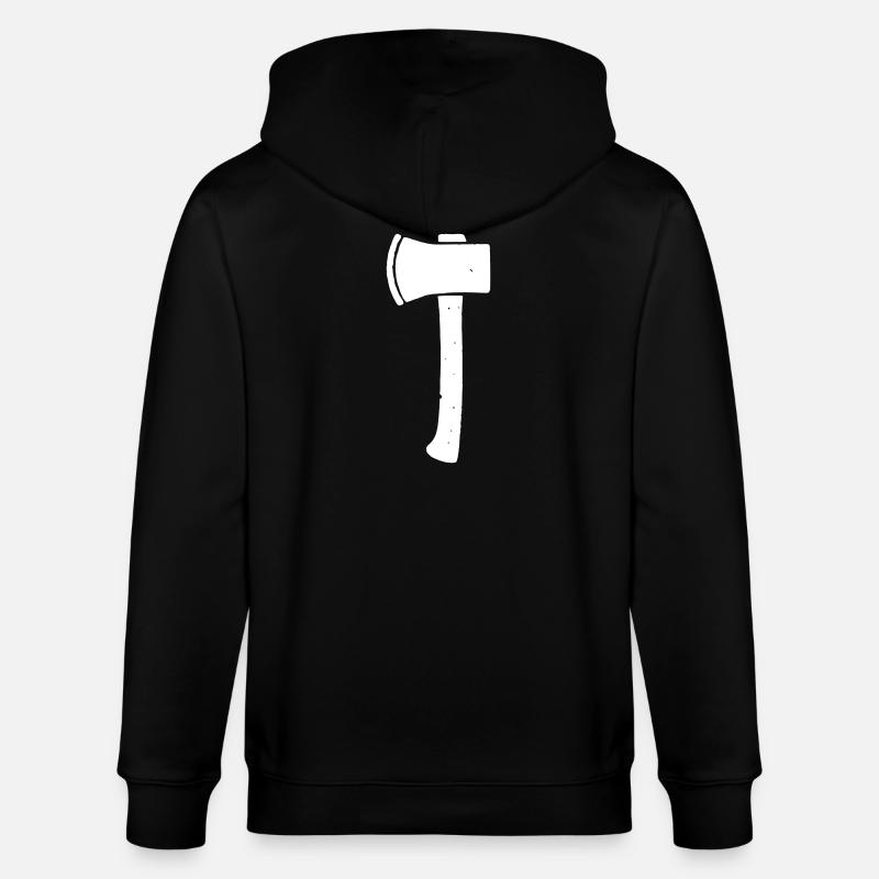 Axe Hatchet Tool Vector - Stanley/Stella CULTIVATOR  Unisex Organic Hooded Jacket - black