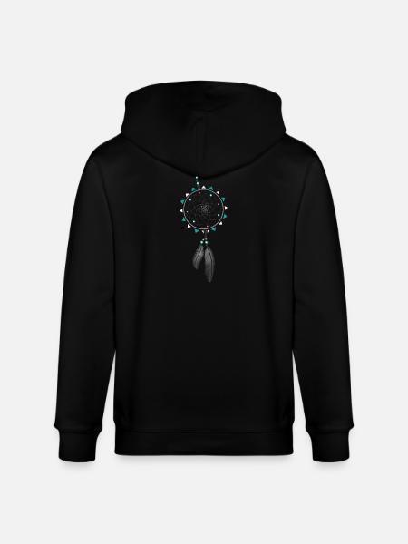 Capteur de rêves avec des perles et des plumes. - Veste à capuche bio CULTIVATOR Stanley/Stella Unisexe - noir