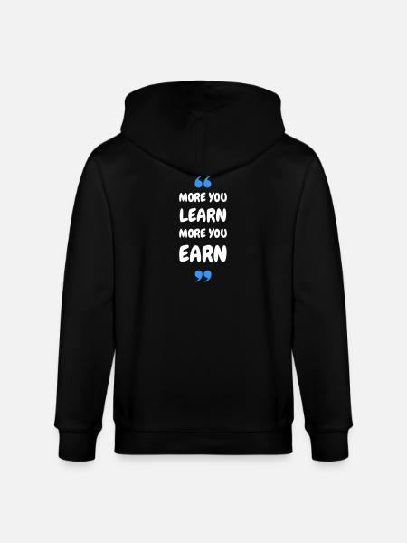 Plus vous apprenez, plus vous gagnez - Veste à capuche bio CULTIVATOR Stanley/Stella Unisexe - noir