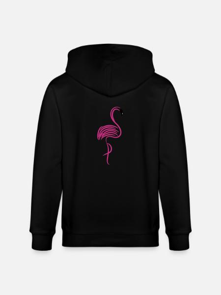 Flamingo Geschenk - Stanley/Stella Unisex Bio-Kapuzenjacke CULTIVATOR  - Schwarz