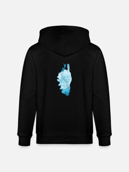 Hiking Corsica GR 20 map GR20 corsica hiking gr20 - Stanley/Stella CULTIVATOR  Unisex Organic Hooded Jacket - black