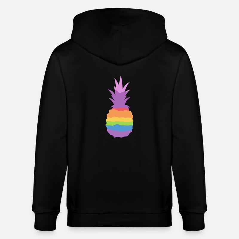 Ananas Regenbogen - Stanley/Stella Unisex Bio-Kapuzenjacke CULTIVATOR  - Schwarz