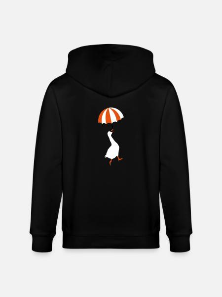 Flying goose umbrella - Stanley/Stella CULTIVATOR  Unisex Organic Hooded Jacket - black