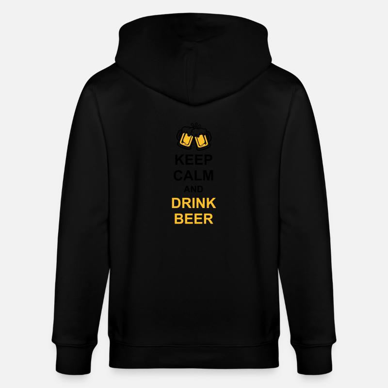 Drink Beer Keep Calm - Stanley/Stella Unisex Bio-Kapuzenjacke CULTIVATOR  - Schwarz