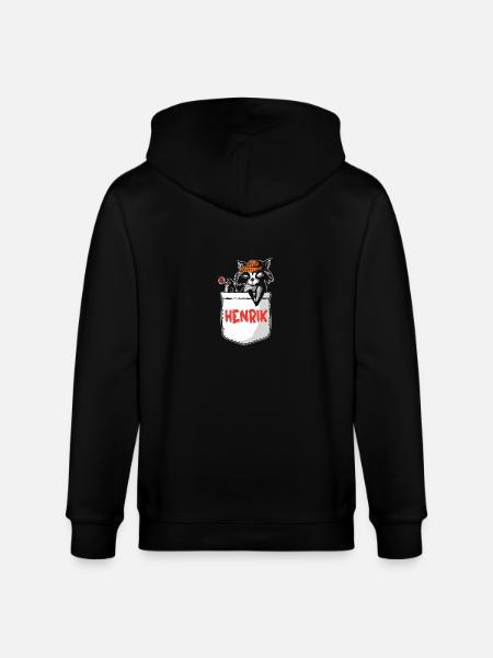 Raccoon Henrik - Stanley/Stella CULTIVATOR Unisex Organic Hooded Jacket - black