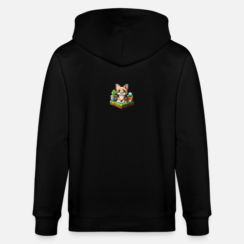 Chat Pixel 4 - Veste à capuche bio CULTIVATOR Stanley/Stella Unisexe - noir