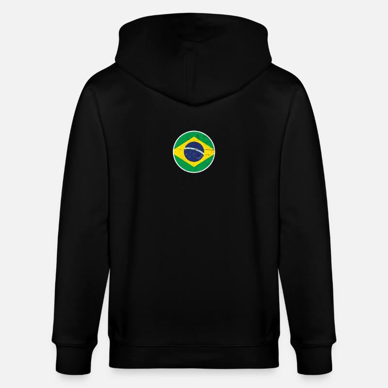 Brésil Brésil Drapeau brésilien - Veste à capuche bio CULTIVATOR Stanley/Stella Unisexe - noir