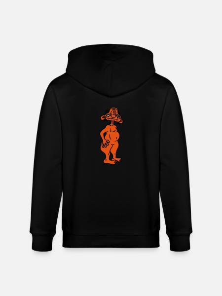 oude opa naakte man lelijk walgelijk monster horro - Stanley/Stella Uniseks bio-ziphoodie CULTIVATOR  - zwart