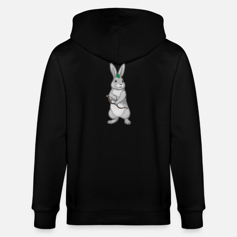 Bunny Archer Bow - Stanley/Stella CULTIVATOR  Unisex Organic Hooded Jacket - black