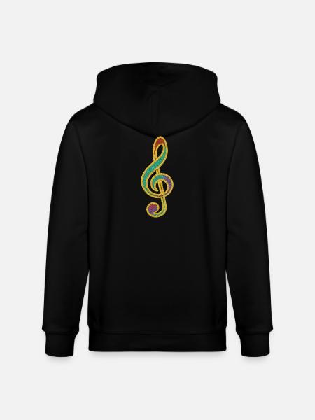 Buntes Glitzer-Violinschlüssel-Design - Stanley/Stella Unisex Bio-Kapuzenjacke CULTIVATOR - Schwarz