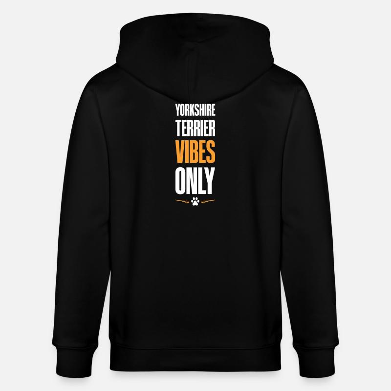 Yorkshire Terrier Vibes Only - Stanley/Stella Unisex Bio-Kapuzenjacke CULTIVATOR  - Schwarz