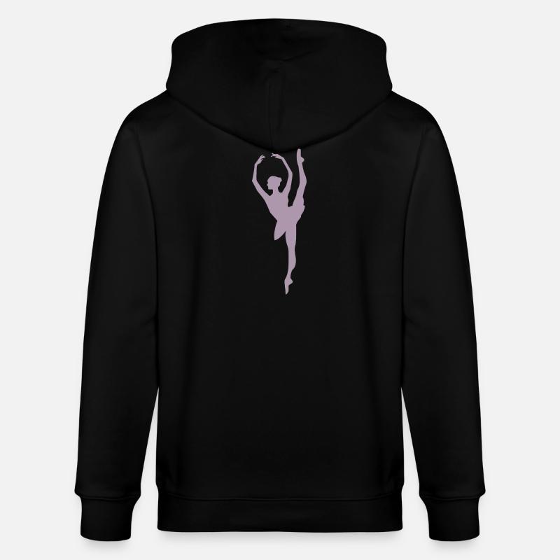 Minimalist Ballet Dancer Silhouette - Stanley/Stella CULTIVATOR Unisex Organic Hooded Jacket - black