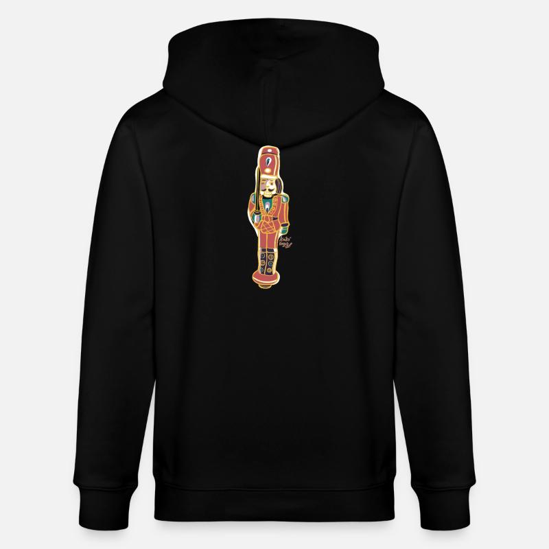 Bunter Nussknacker Deco Design - Stanley/Stella Unisex Bio-Kapuzenjacke CULTIVATOR  - Schwarz