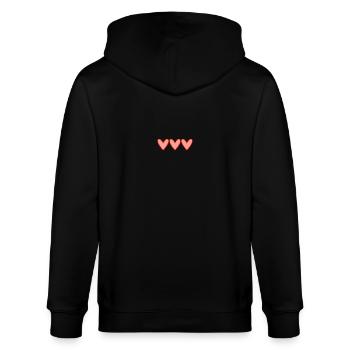 HERZ. HERZ. VALENTINSTAG. LIEBE. LIEBE. PAAR. - Stanley/Stella Unisex Bio-Kapuzenjacke CULTIVATOR  - Schwarz - Hinten - Anna (173cm)