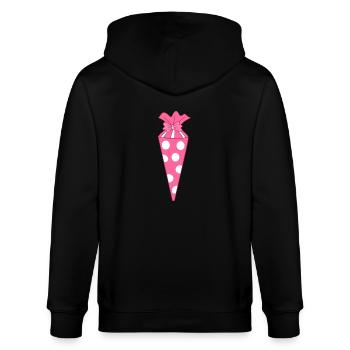 Schultüte rosa - Stanley/Stella Unisex Bio-Kapuzenjacke CULTIVATOR  - Schwarz - Hinten - Anna (173cm)