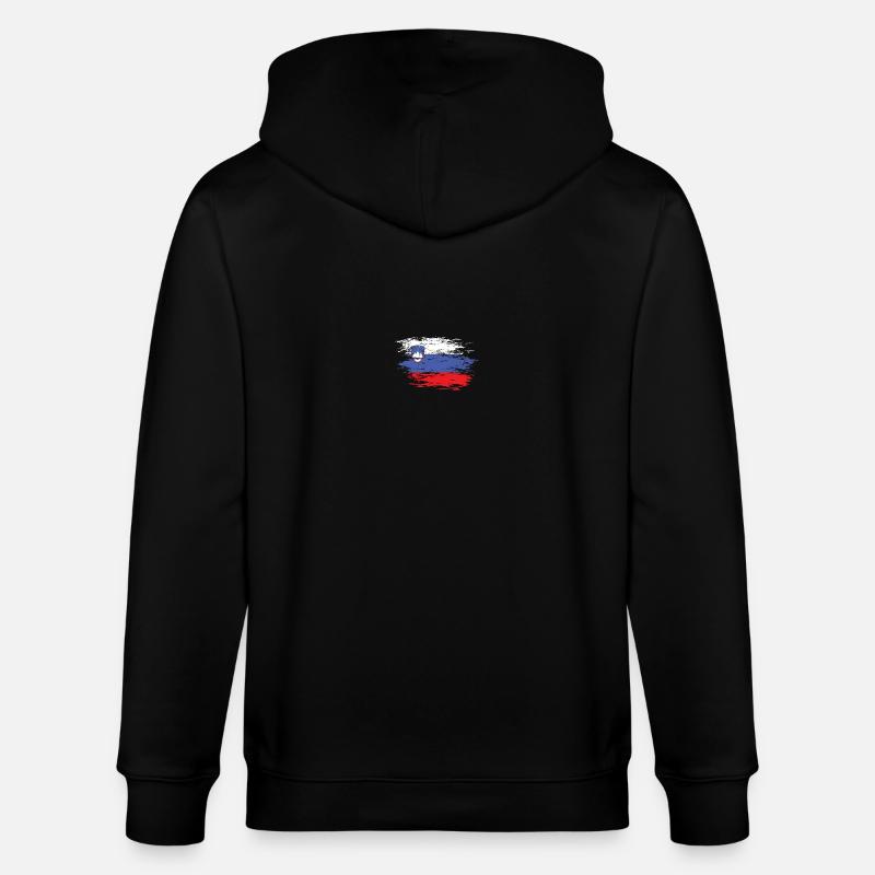 Drapeau de la Slovénie utilisé - Veste à capuche bio CULTIVATOR Stanley/Stella Unisexe - noir