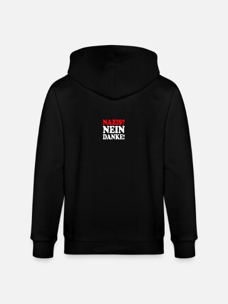 Nazis nein danke - Stanley/Stella Unisex Bio-Kapuzenjacke CULTIVATOR  - Schwarz