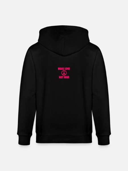 Make love not war - Stanley/Stella CULTIVATOR  Unisex Organic Hooded Jacket - black