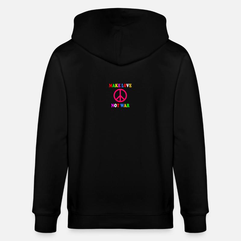 Make love not war - Stanley/Stella Unisex Bio-Kapuzenjacke CULTIVATOR  - Schwarz