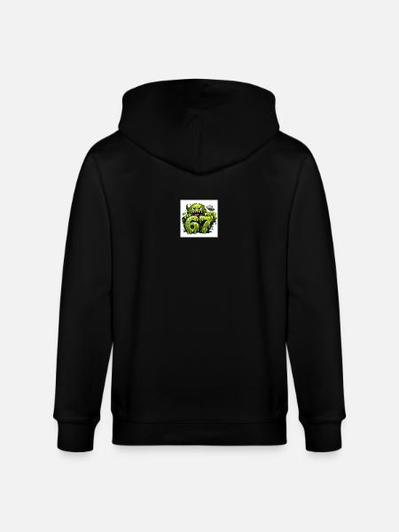 Green Slime Monster 67 - Stanley/Stella CULTIVATOR Unisex Organic Hooded Jacket - black