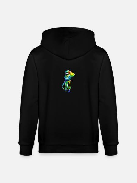 Bunter Astronaut - Stanley/Stella Unisex Bio-Kapuzenjacke CULTIVATOR  - Schwarz