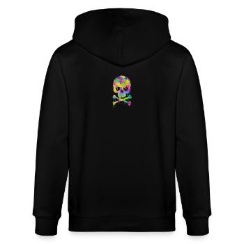 Trendy & Cool Abstract Graffiti Skull - Stanley/Stella CULTIVATOR  Unisex Organic Hooded Jacket - black - Back - Anna (173cm)