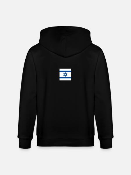 Israel flag - Stanley/Stella CULTIVATOR Unisex Organic Hooded Jacket - black