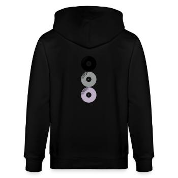 Platten 3 Vinyl - Stanley/Stella Unisex Bio-Kapuzenjacke CULTIVATOR  - Schwarz - Hinten - Anna (173cm)