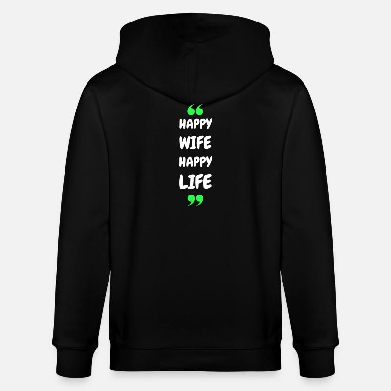 Femme Heureuse Vie Heureuse - Veste à capuche bio CULTIVATOR Stanley/Stella Unisexe - noir