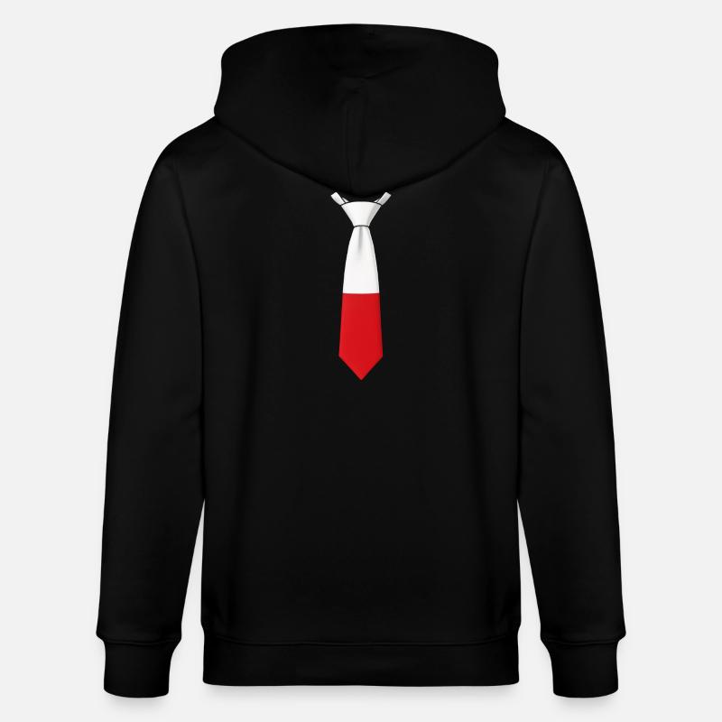 Poland Tie – Flaggendesign - Stanley/Stella Unisex Bio-Kapuzenjacke CULTIVATOR  - Schwarz