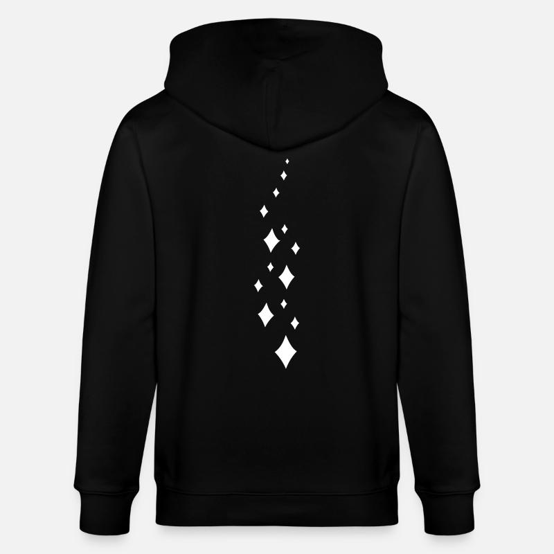 Check pattern glitter cloud - Stanley/Stella CULTIVATOR  Unisex Organic Hooded Jacket - black