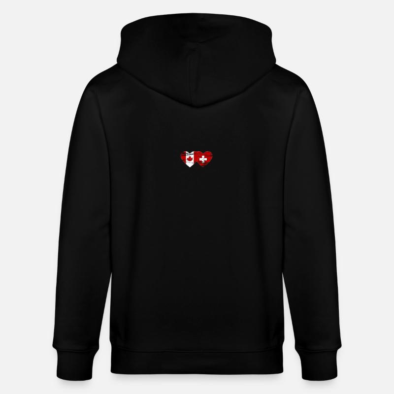 Canada Suisse Drapeau Coeur Utilisé - Veste à capuche bio CULTIVATOR Stanley/Stella Unisexe - noir