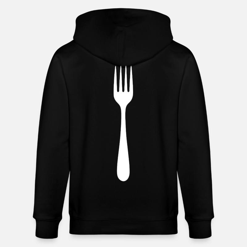Cool Fork Silhouettes Design - Stanley/Stella CULTIVATOR  Unisex Organic Hooded Jacket - black