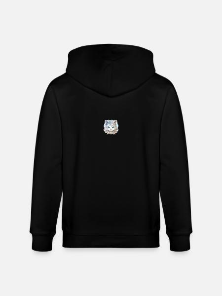 Cat - illustration - Stanley/Stella CULTIVATOR Unisex Organic Hooded Jacket - black