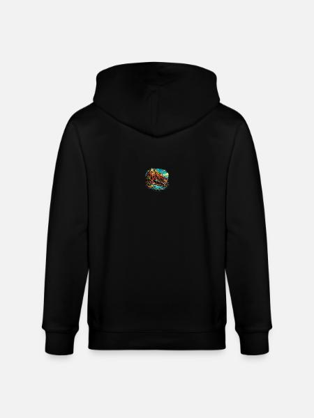 Landschaft - Illustration - Stanley/Stella Unisex Bio-Kapuzenjacke CULTIVATOR - Schwarz