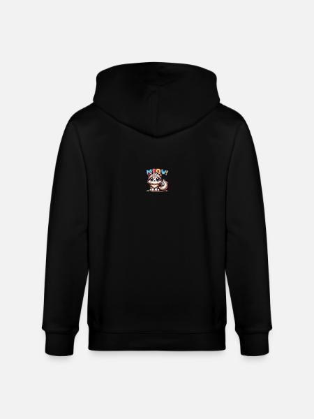 Meow - Cat Illustration - Stanley/Stella CULTIVATOR Unisex Organic Hooded Jacket - black