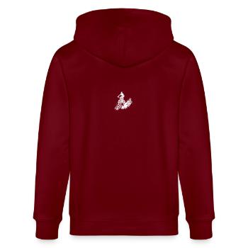 Cyclist Mud Mountain Downhill - Stanley/Stella CULTIVATOR  Unisex Organic Hooded Jacket - burgundy - Back - Anna (173cm)