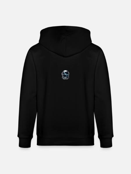 Dream Big - Astronaut Illustration - Stanley/Stella CULTIVATOR  Unisex Organic Hooded Jacket - black